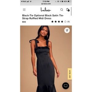 Lulu’s Black Satin MIDI Dress